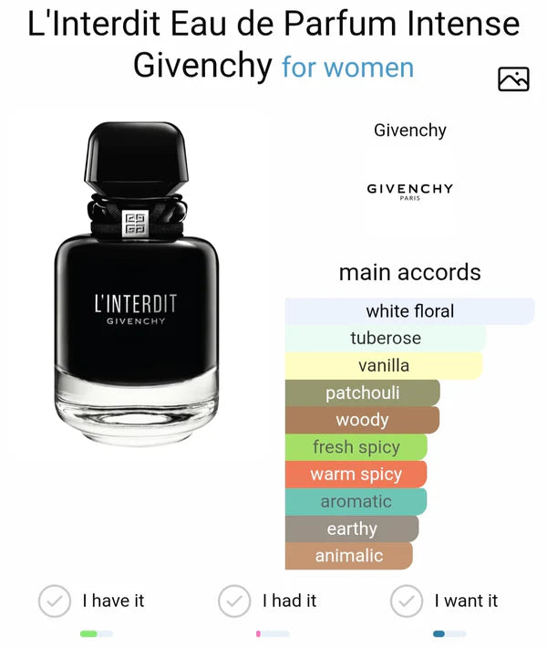 GIIVENCHY L'INTERDIT EAU DE PARFUM INTENSE