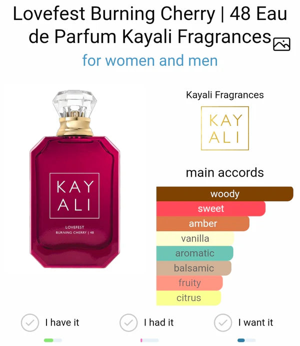 KAYALII LOVEFEST BURNING CHERRY 48 EDP