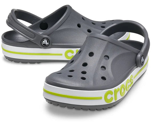 UNISEX CROCS BAYABAND CLOGS SANDAL SLATE GREYLIME PUNCH