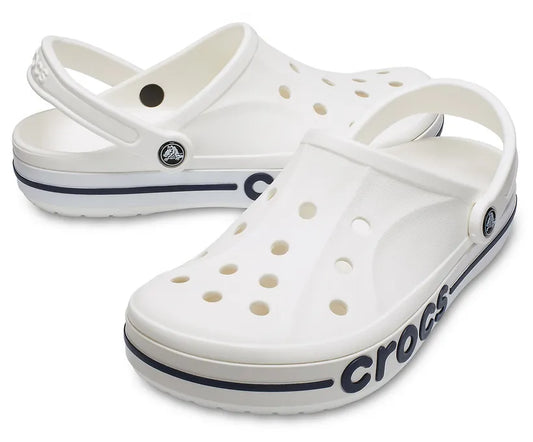 UNISEX CROCS BAYABAND CLOGS SANDAL SLATE WHITENAVY