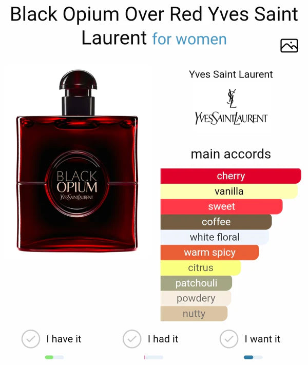 YVEES SAIINT LAURENTT BLACK OPIUM OVER RED