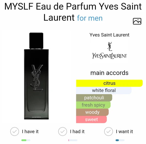 YVES SAINTT LAURENTT MYSLF EAU DE PERFUME