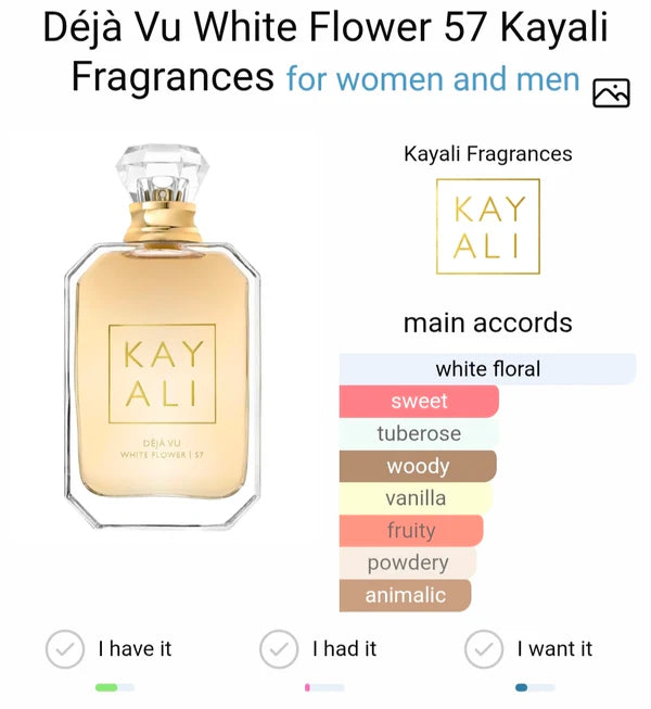 KAYALII DEJA VU WHITE FLOWER  57 EDP