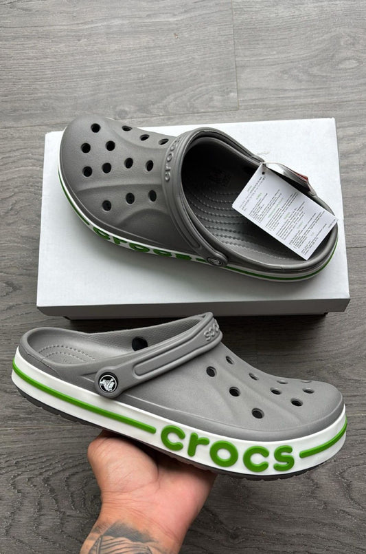 UNISEX CROCS BAYABAND CLOGS SANDAL GREY GREEN