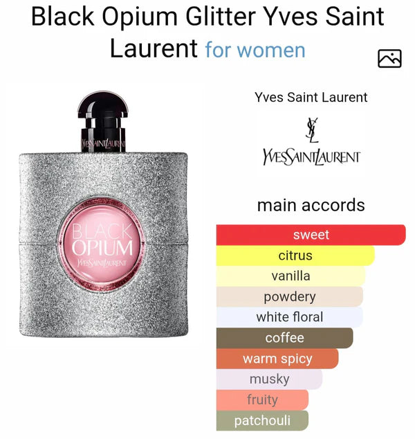 YVEES SAIINT LAURENTT BLACK OPIUM GLITTER EDP