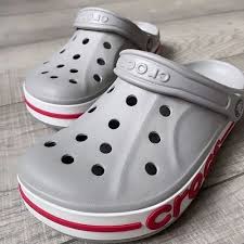 UNISEX CROCS BAYABAND CLOGS SANDAL GREY RED