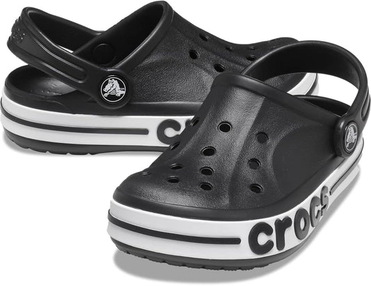 UNISEX CROCS BAYABAND CLOGS SANDAL BLACK WHITE