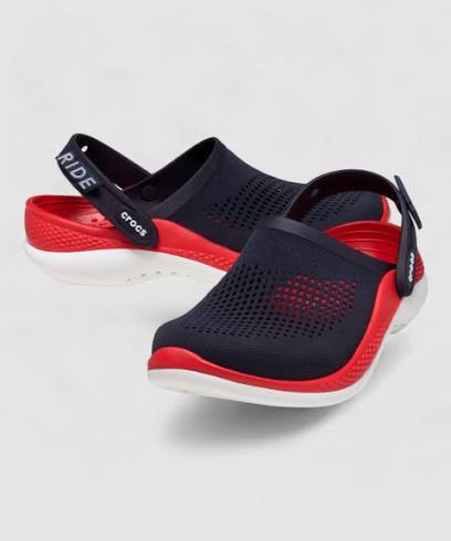 UNISEX CROCS LIGHT RIDE CLOGS SANDAL BLACK RED