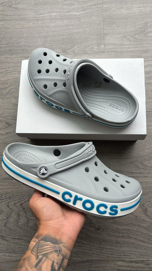 UNISEX CROCS BAYABAND CLOGS SANDAL GREY BLUE